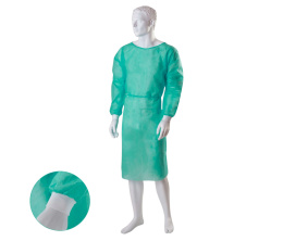 Fartuch medyczny z gumkami, włókninowy, zielony XL, 25g/m2 (10 szt.)